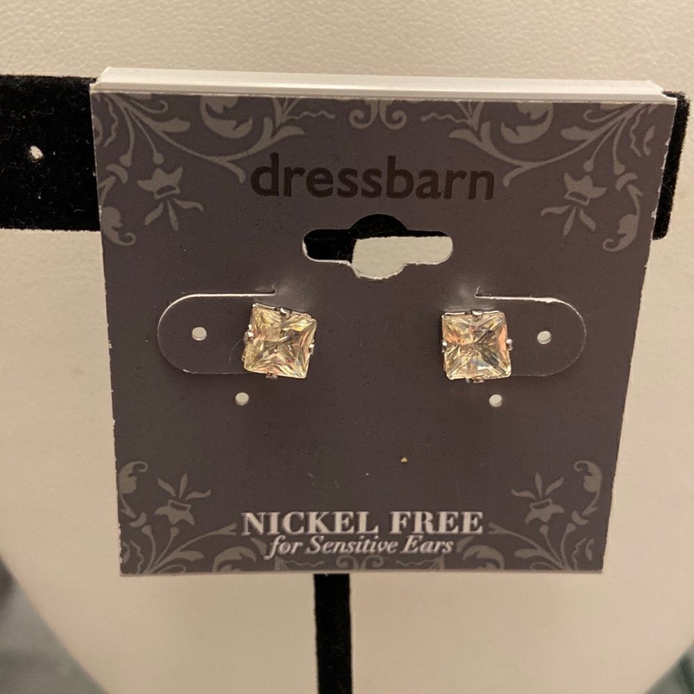 DressBarn NWT crystal square earrings